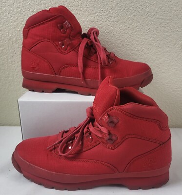Timberland Euro Hiker Rip Comfortable Boots All Red Men display picture 3