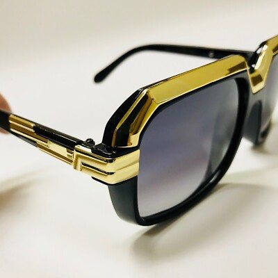 SUNGLASSES GOLD FRAME MEN SHADES GLASSES BLACK LENS NEW STYLE LENTES GAFAS RAP