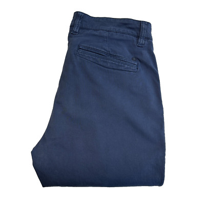 NN07 Marco Chino Hose Herren Hose W32 L33 Blau Slim Fit Tapered Stretch Y2K