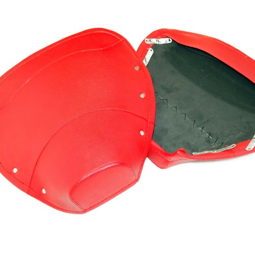 Front & Rear Single Saddle Seat Cover Set Red Lambretta Li Series 1 2 3 S2u - Picture 6 of 6