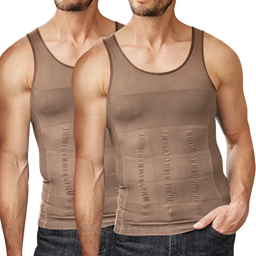 Mens Slimming Body Shaper Belly Chest Compression Vest Girdle Gym Shirt Tank Top - Picture 26 of 27