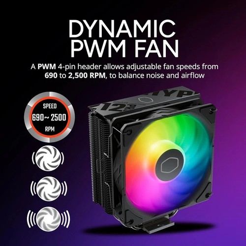 ARGB CPU Cooler Hyper 212 Pro by Cooler Master For Heatsink & Fan Intel/AMD - Picture 7 of 10