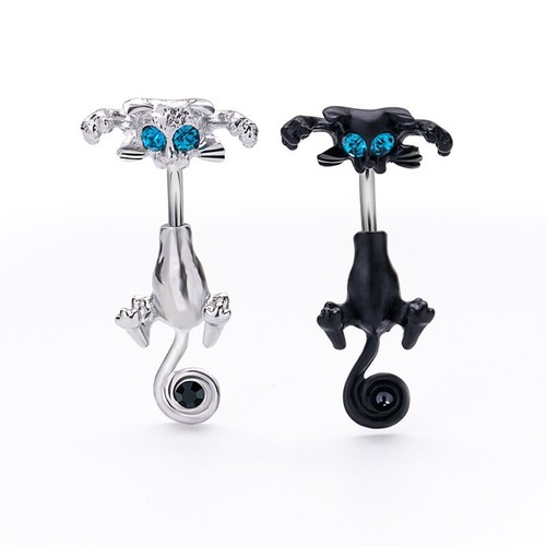 Ring Body Belly Button Navel New Vintage Cat Pet Design Jewelry Pierc Charm - Picture 3 of 9