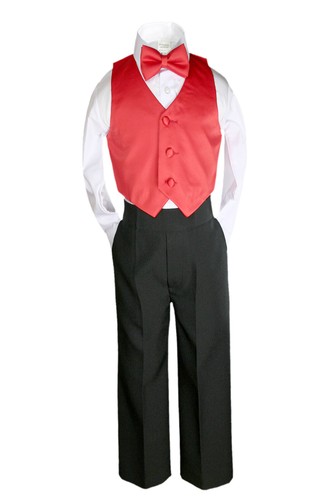7pcs Boy Satin Shawl Lapel Suits Tuxedo choose color Vest Sets Outfits S-8 - Picture 12 of 50
