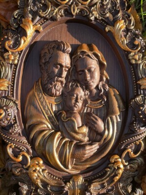 Handmade modern home decor Holy Family  housewarming christian catolic gift