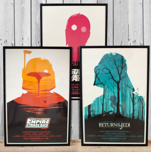 STAR WARS Original Movie Film Posters OLLY MOSS Highest Quality Print A3 A4 - Afbeelding 1 van 14