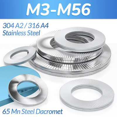 Lock Washers Genuine Wedge lock Washers Sizes M3 to M56 Steel Delta Protekt