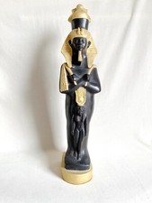 Pharaonenstatue &Auml;gypten Basalt schwarz mit Teilbemalung in Gold Kauf  1980