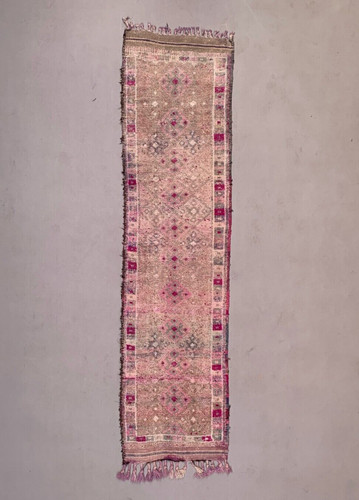 Vintage Turkish  Tribal Runner 330x84 cm veg dye wool rug tribal, handmade