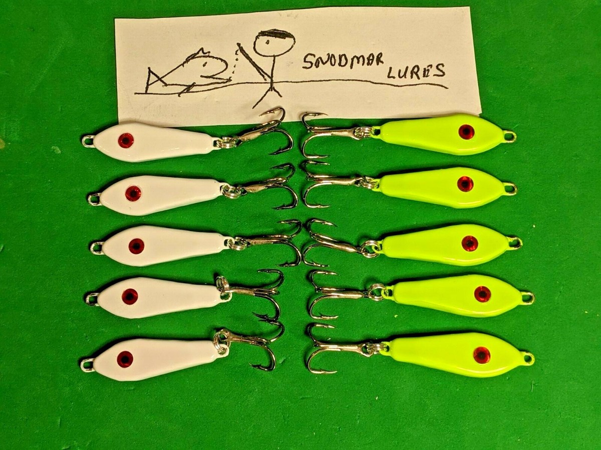 Fishing Spoon Lures 10-Pack 1 Oz Fishing Slab Spoons | Jigging & Casting Lures For Bass, Walleye, Stripers Jigging Spoon Molds Fishing Spoon Lures 10-Pack 1 Oz Fishing Slab Spoons | Jigging & Casting Lures For Bass, Walleye, Stripers Jigging Spoon Molds
