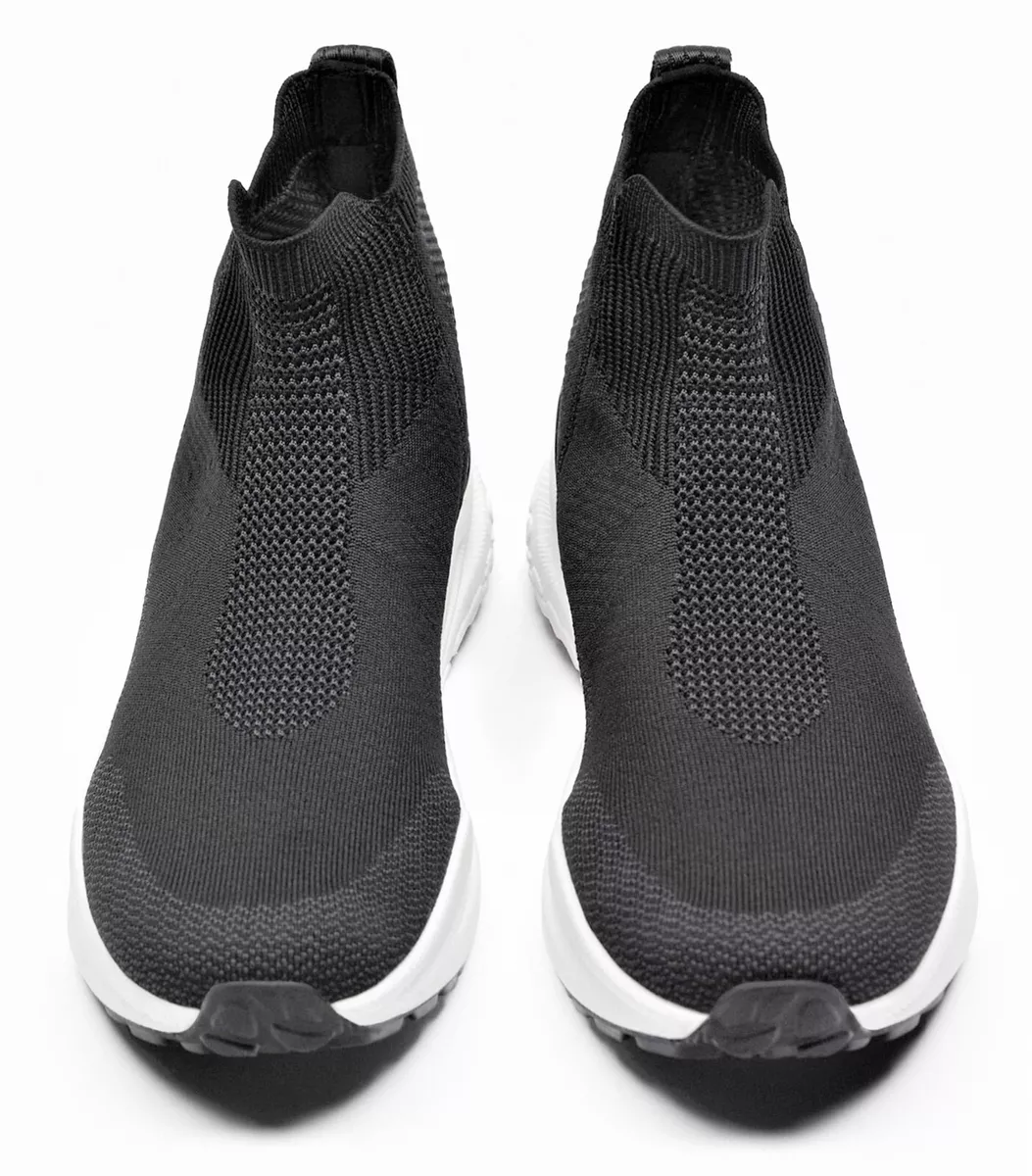 Zara fabric high top sneakers hotsell