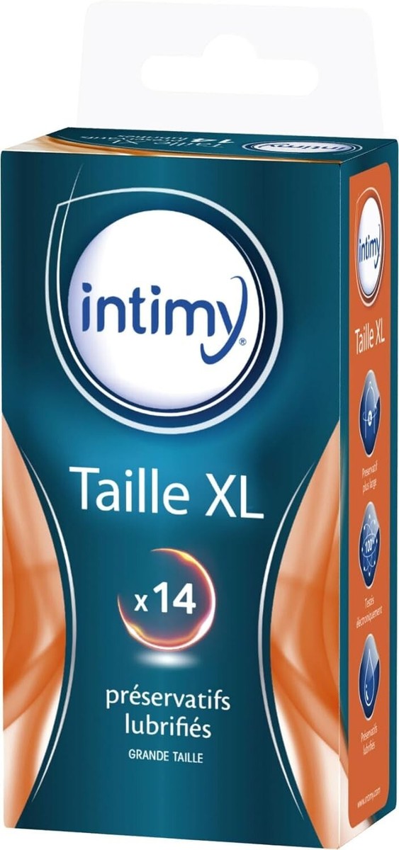 Préservatifs INTIMY Taille XL - Lot De 2 X 14 Unités Lubrifiés