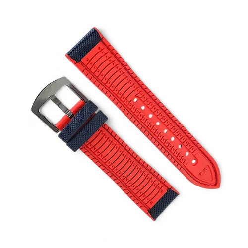 Elite Hybrid FKM Rubber Sailcloth Divers Watch Strap Band Two Piece 20 21 22 mm - Picture 15 of 94