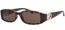 Gucci GG1661S 002 Sunglasses Women's Havana/Gold/Brown Rectangle Shape 54mm