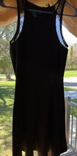 Little Black Party Dress S H&M Ladies Lace Trim Pullover Knit Fit&Flare Elegant