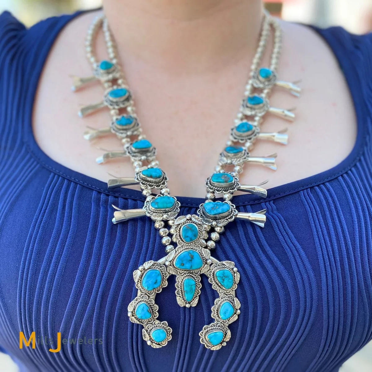 Mesa Turquoise Squash Blossom Necklace | The Lace Cactus