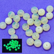 8mm Yellow Opal Uranium Glass Beads Czech Smooth Round 25pcs