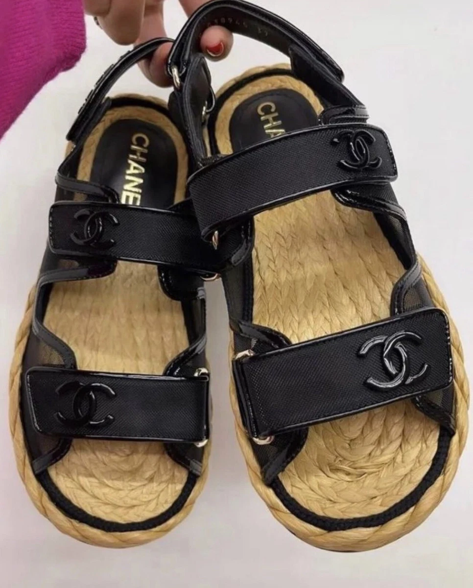 Chanel Dad Sandals White - Designer WishBags