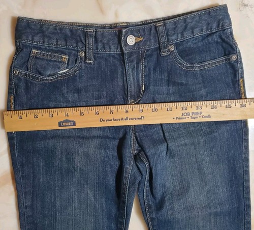 Girls Blue Dark Wash Stretch Adjustable Waist Boot-Cut Jeans Old Navy Size 14 - Picture 7 of 11