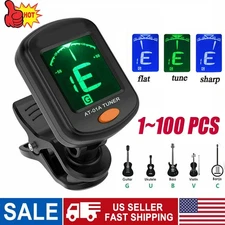 LCD Clip On Chromatic Acoustic Electric Guitar Bass Ukulele Banjo Violin Tuner