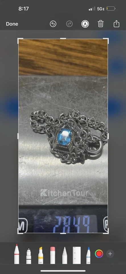 Collar Tiffany & Co. de plata de ley con colgante de piedras preciosas azules Foto 3 de 4