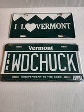 2 Vermont Novelty Vanity License Plate Tags