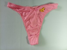 L/7 Vtg 80s INTERNATIONAL INTIMATES Silky Stretch Thong Lo Rise Bikini Ros 
