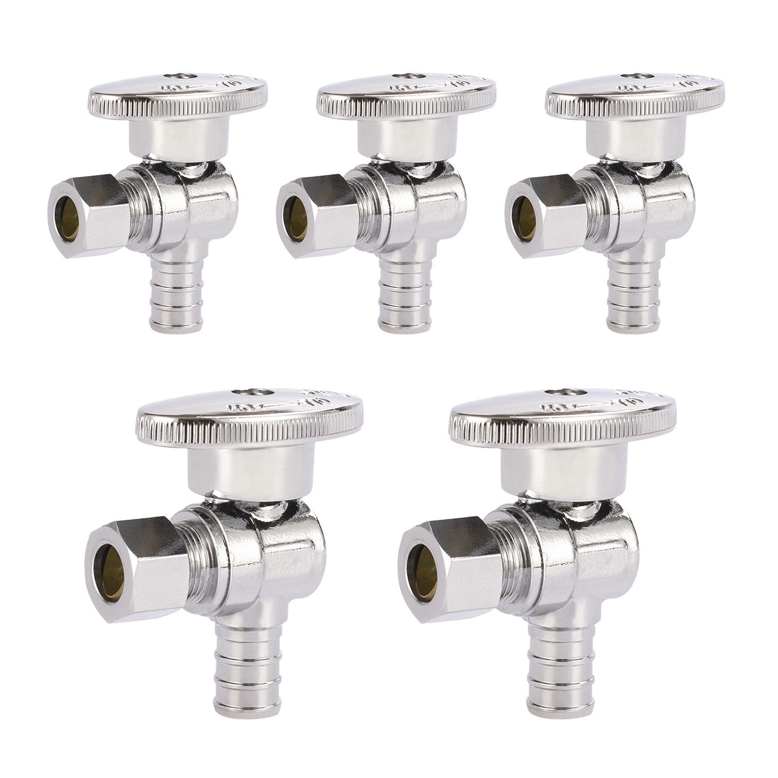 5 PCS PEX Shut Off Valve 1/2" PEX x 3/8" OD Compression Water Plumbing