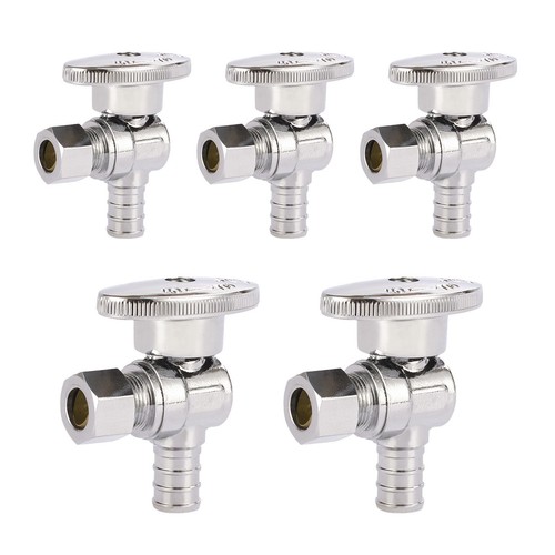 5 PCS PEX Shut Off Valve 1/2" PEX x 3/8" OD Compression Water Plumbing
