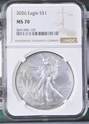 2026 $1 1-oz American Silver Eagle NGC MS70 Brown Label