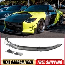 Fit For Nissan 400Z Z 2023UP DRY CARBON FIBER Front Bumper Lip Spoiler Body Kit