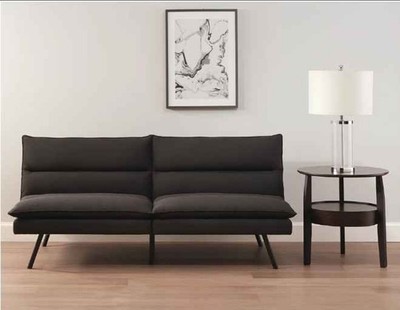 Mainstays Pillow Top Futon Convertible Sofa Bed Black Memory Foam 71'' Modern