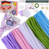Pfeifenreiniger Blumen Bastelset 500 StüCk 6 Farben FüR DIY Dekorationen