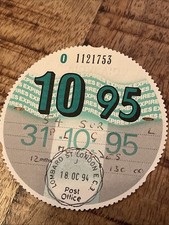 Rare Vintage Tax Disc Mercedes Benz Tax Disc October 1995