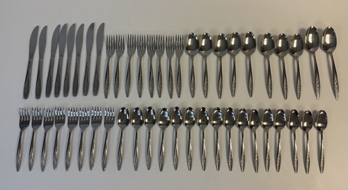 50 Teile Vintage Superior Stainless RADIANT ROSE USA Besteck Silberbesteck