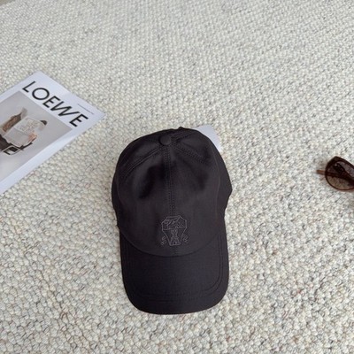 Brunello Cucinelli New Black Pure Cotton Baseball Cap, One Size, Unisex