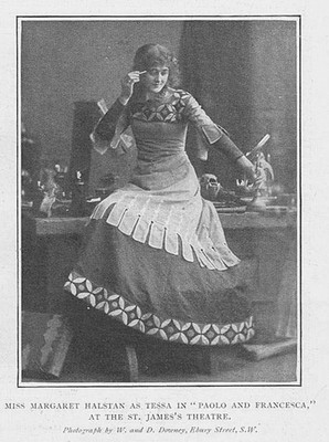Margaret Halstan Schauspielerin in Paolo & Francesca in St. James's - antiker Druck 1902