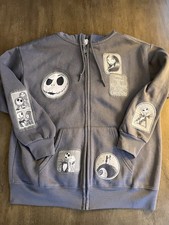 Disney Nightmare Before Christmas Gray Adult Zip-Up Hoodie Jacket XL