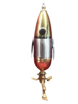 Jules Verne Artemis Era Rocket Space Battle Ship Starship 24  Flash Gordon Metal