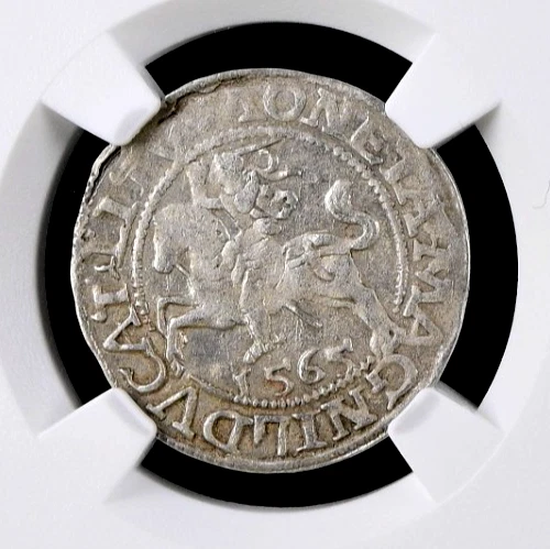 Poland Lithuania 1/2 Groshe 1565 NGC MS61 Silver King Sigismund August