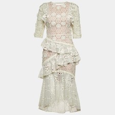 Alexis White Lace Mikaela Midi Dress M