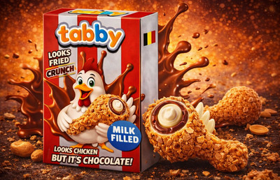 Tabby   Looks Fried Crunch, Milk Filled   Schokoladen-Snack - 50g