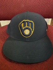 MILWAUKEE BREWERS ADULT REPLICA HAT MLB BASEBALL NAVY BLUE TEAM NEW CAP