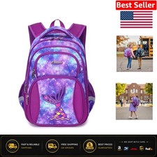 Multi-Pocket Kids Backpack for School Hiking - Lightweight Mermaid Design