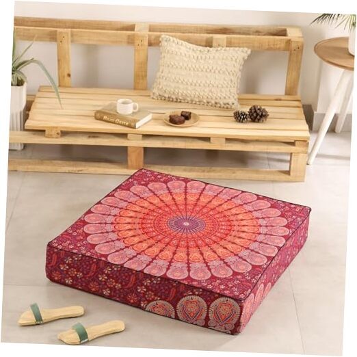 Square Hippie Mandala Floor Pillow 32"x 32" Square Pillow co