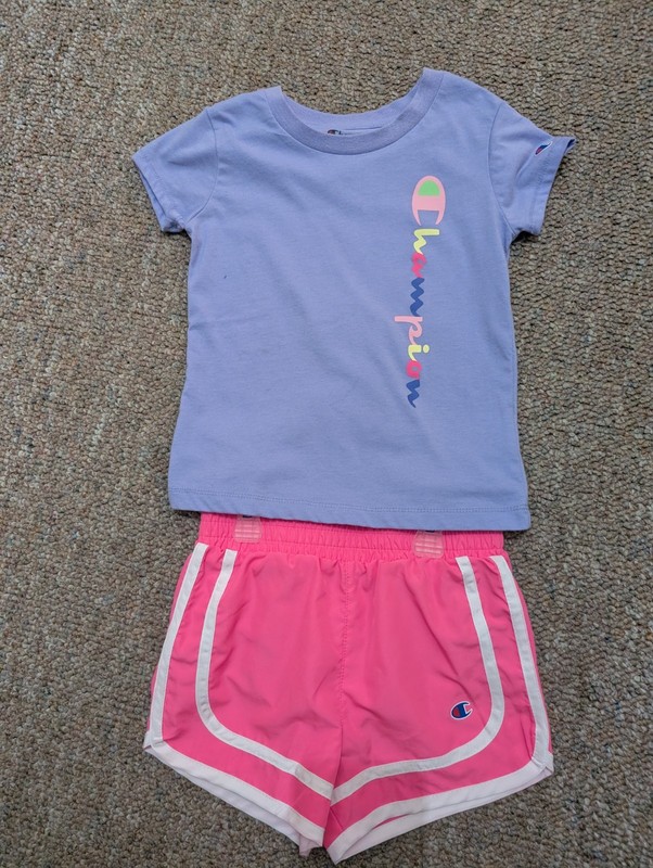 Girls Size 4 Champion Athletic Shorts Set
