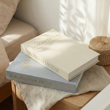 Aesthetic Decorative Books, Fake Book with Hidden Storage, Set of 2 Linen Fau...