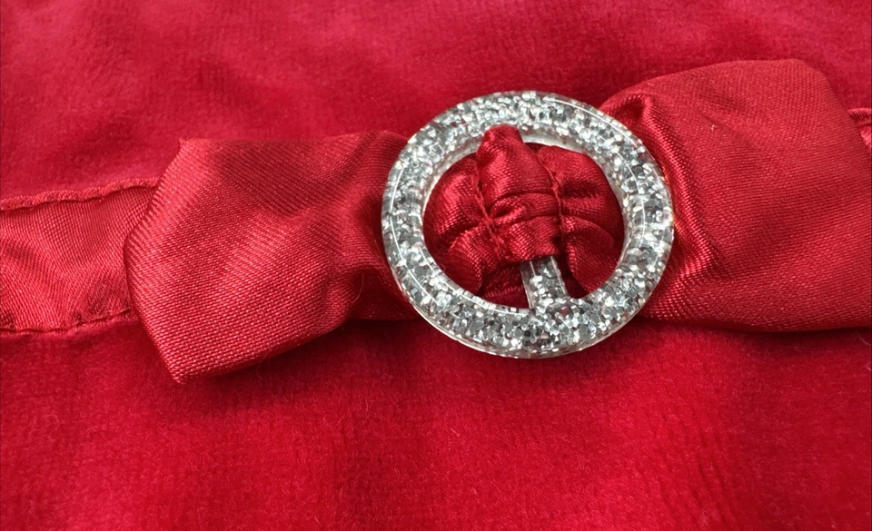 Miniwear bebê meninas vestido de Papai Noel veludo vermelho Natal feriado 18 meses acabamento de pele - Imagem 2 de 4