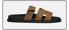 Hermes Chypre Sandal Natural Brown Leather Bl...