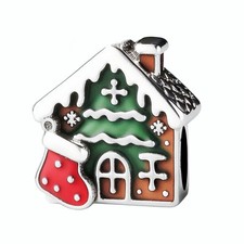 Gingerbread House Christmas Tree Stocking Snowflake Enamel Bead Charms Compatibl